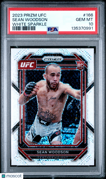 2023 Panini Prizm UFC Sean Woodson #166 White Sparkle PSA 10