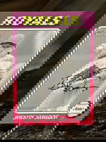 2024 Topps Heritage BRADY SINGER Black & White Parallel SSP Kansas City Royals