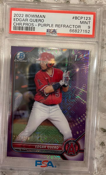 2022 Bowman Chrome 1st Edgar Quero Purple Refractor /250 #BCP-123 PSA 9 mint