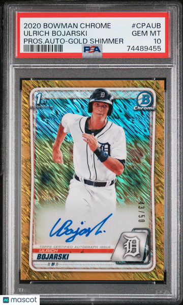 2020 Bowman Chrome Prospect Auto Ulrich Bojarski #CPAUB Auto Gold Shimmer PSA 10