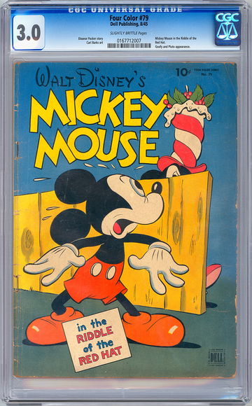 MICKEY MOUSE #3 CGC 3.0 aka DELL FOUR COLOR 79 SOLE CARL BARKS MICKEY MOUSE 1945