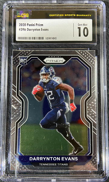 2020 Panini Prizm ROOKIE Darrynton Evans CSG 10 GEM MINT Low POP!