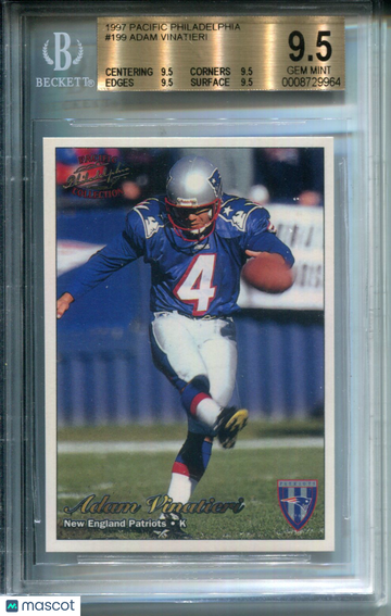 1997 Pacific Philadelphia Adam Vinatieri #199 Rookie BGS 9.5