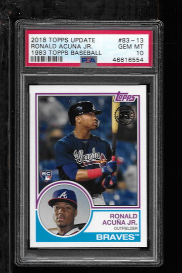 2018 TOPPS UPDATE RONALD ACUNA JR 1983 TOPPS PSA 10