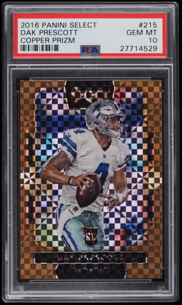 2016 Select Field Level Copper Prizm /49 Dak Prescott - PSA 10 - Pop 8