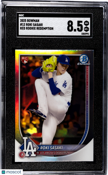 2025 Bowman Roki Sasaki #12 Red Rookie Redemption SGC 8.5