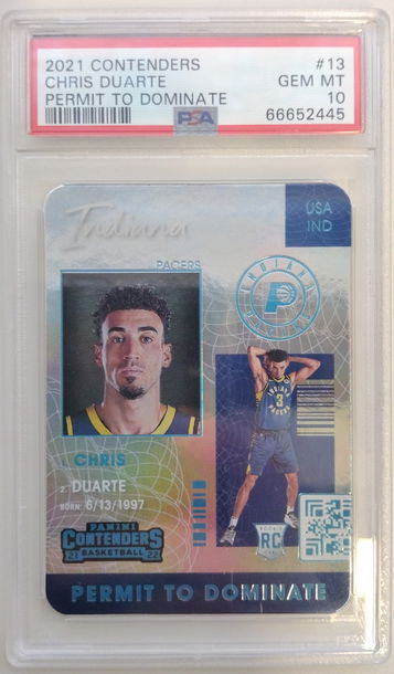 2021-22 Contenders PSA 10 Chris Duarte Permit to Dominate  Pop.2