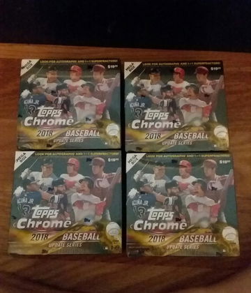 (4) 2018 Topps Chrome Baseball Mega Boxes