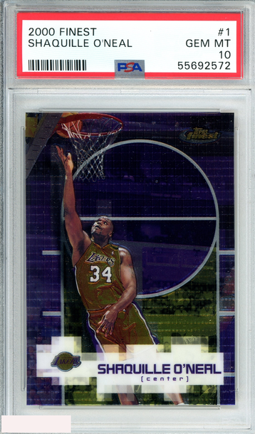 2000 FINEST SHAQUILLE ONEAL #1 LOS ANGELES LAKERS HOF PSA 10 GEM MT