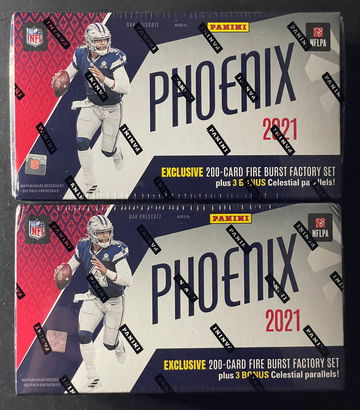 2x 2021 Panini Phoenix Football Set Fanatics Exclusive with Bonus Pack - Lot of 2 sets