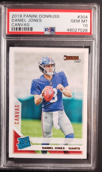 2019 Panini Donruss Daniel Jones Canvas SP Rookie RC PSA 10