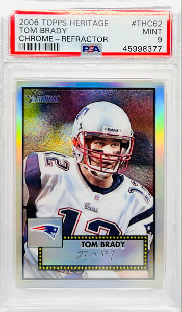 ⭐️ 2006 TOM BRADY TOPPS HERITAGE CHROME REFRACTOR PSA 9🔥📈 