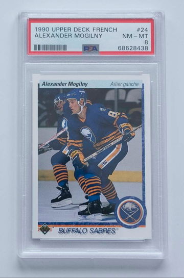 Alexander Mogilny 1990 Upper Deck Rookie Rc French #24 PSA 8