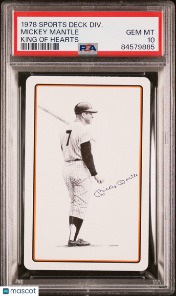 1978 Sports Deck Divison Mickey Mantle PSA 10 - Yankees - HOF - King of Hearts
