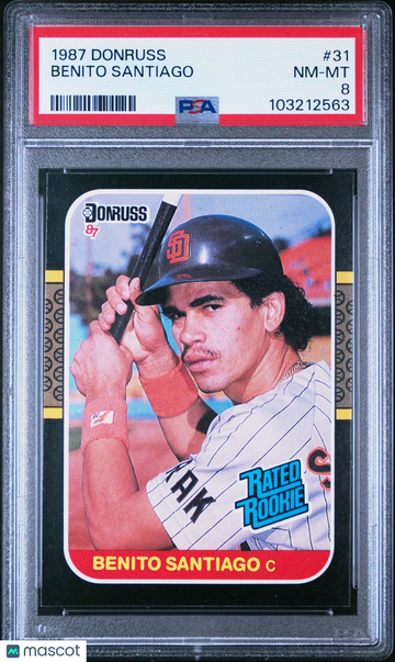 1987 Donruss Benito Santiago #31 PSA 8