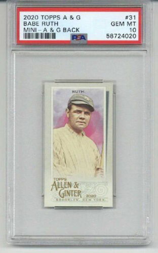 2020 TOPPS ALLEN & GINTER MINI A & G BACK BABE RUTH CARD YANKEES PSA 10