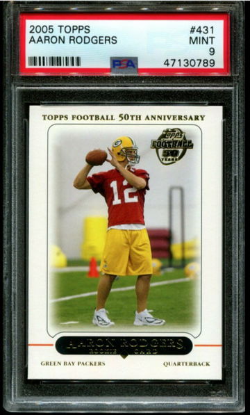 2005 topps Aaron Rodgers #431 Rookie RC PSA 9