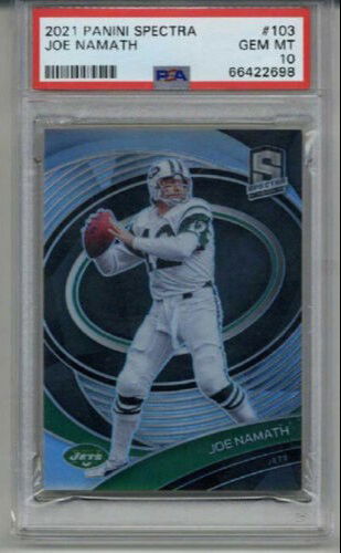 2021 PANINI SPECTRA #103 JOE NAMATH CARD NEW YORK JETS LE 035/149 PSA 10