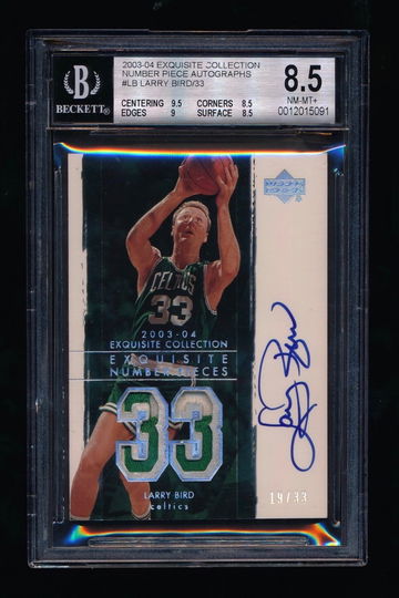 2003-04 Exquisite Number Pieces Larry Bird /33 BGS 8.5/10