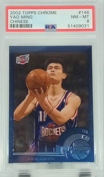 2002 Topps Chrome Yao Ming RC Chinese PSA 8 (Low Pop) Rare!