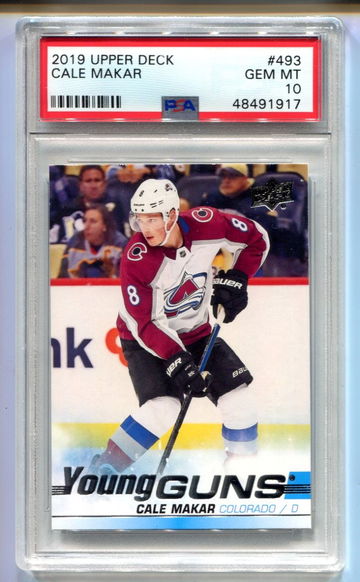 2019 Upper Deck Cale Makar Young Guns RC #493 PSA 10 GEM MINT 💎