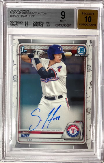 Sam Huff 2020 Bowman Chrome Prospects Auto BGS9/10 Mint
