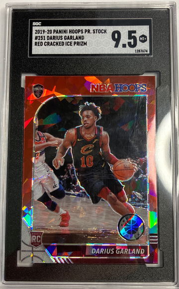 2019 Hoops Premium Darius Garland Red cracked ice sgc 9.5