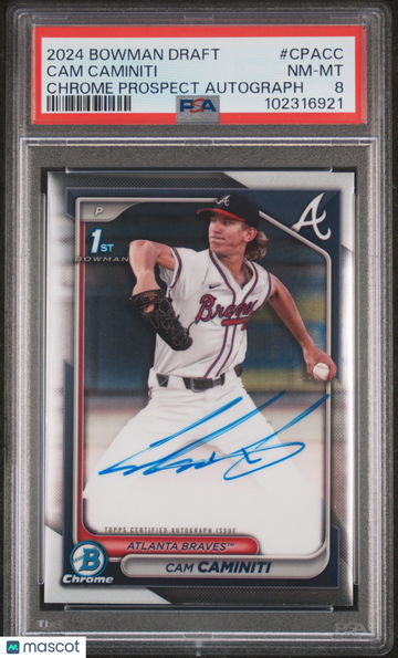 2024 Bowman Draft Chrome Prospect Autographs Cam Caminiti #CPACC PSA 8