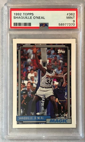 1992 Topps #362 Shaquille O'Neal Rookie Card  PSA 9 Mint 