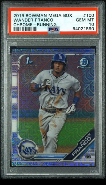 💎🧨 2019 Bowman Mega Box Chrome 1st WANDER FRANCO MOJO ROY RC #100 PSA 10 ⚾️💎
