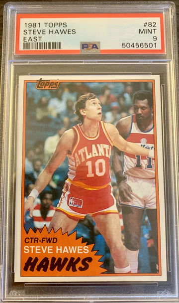 1981-82 Topps Basketball East Steve Hawes #82 - Graded PSA 9 Mint MT. 1981 RARE