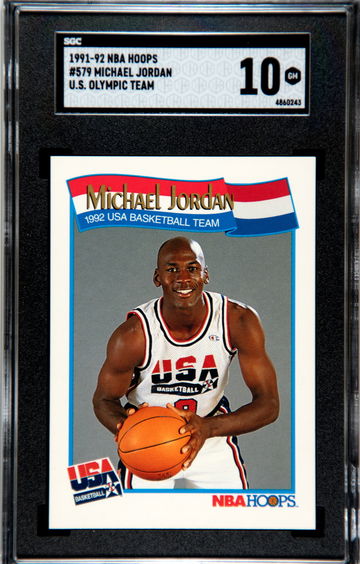 1991-92 NBA Hoops #579 SGC 10 Michael Jordan
