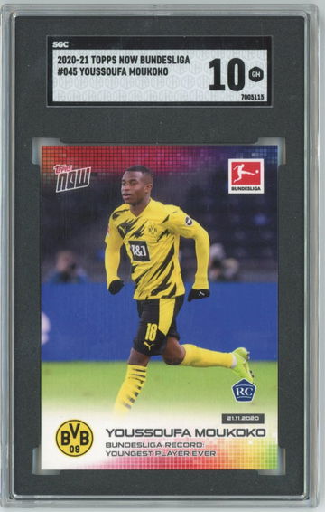 2020-21 YOUSSOUFA MOUKOKO TOPPS NOW BUNDESLIGA #045 RC SGC 10 GEM MINT