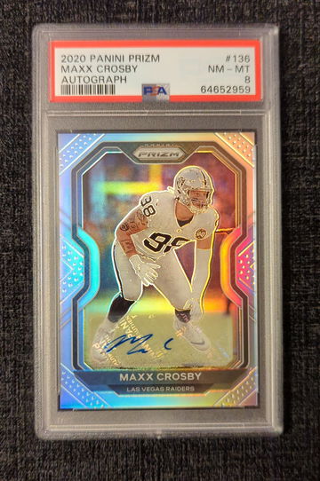 2020 Panini Prizm Maxx Crosby Auto PSA 8