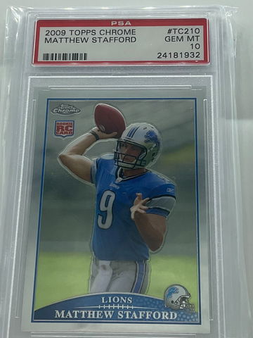2009 Topps Chrome Matthew Stafford PSA 10