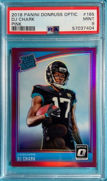 2018 Donruss Optic #165 DJ Chark Pink Refractor Rookie RC Jaguars PSA 9 Mint