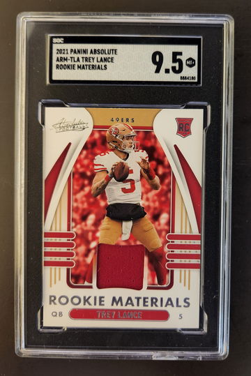 Trey Lance #ARM-TLA 2021 Panini Absolute Rookie Materials Patch Card RC SGC 9.5