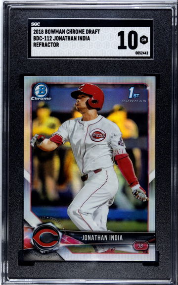 2018 Bowman Draft Chrome Jonathan India Refractor SGC 10 Gem Mint