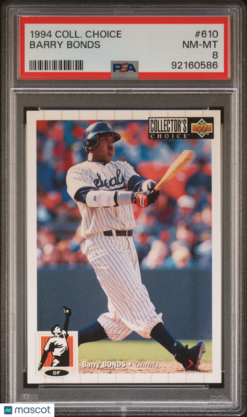 1994 Collector's Choice Barry Bonds #610 PSA 8