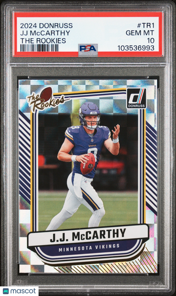 2024 Panini Donruss The Rookies JJ Mccarthy #TR1 PSA 10