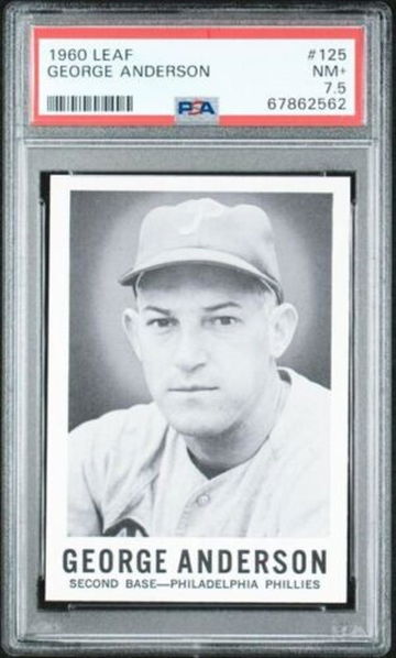 1960 LEAF #125 GEORGE Sparky Anderson ROOKIE PSA 7.5 NEW LABEL VINTAGE