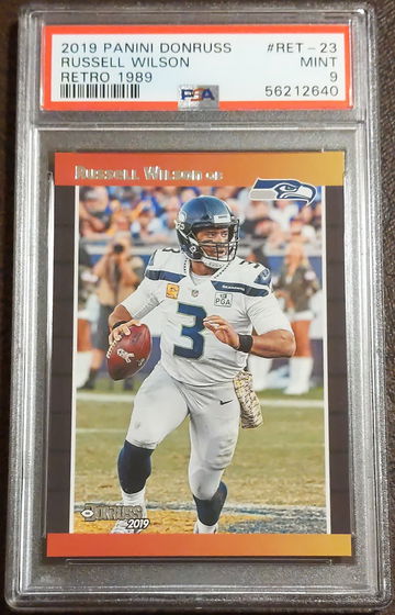 2019 Donruss, Retro 1989, #Ret-23, Russell Wilson, PSA 9