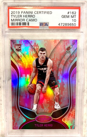 2019 Tyler Herro /25 Panini Certified Rookie Mirror Camo /25 PSA 10 POP 3