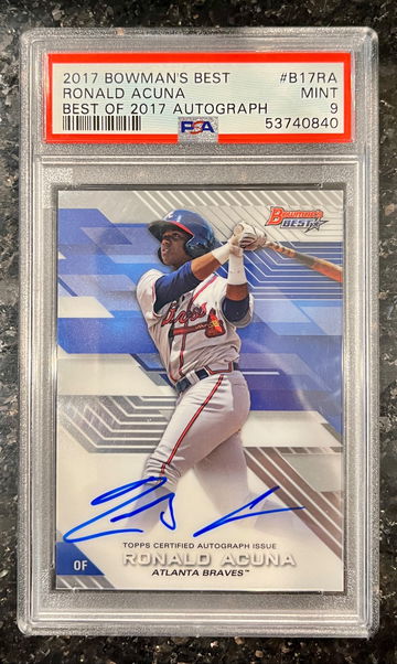 2017 Bowman’s Best Auto Ronald Acuna JR PSA 9 MINT Best of 2017 RC Rookie B17RA