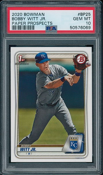 2020 Bowman Bobby Witt Jr Paper Prospects PSA 10