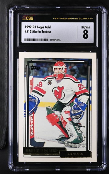 1992-93 TOPPS GOLD MARTIN BRODEUR #513 CSG 8