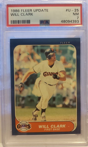 1986 FLEER UPDATE WILL CLARK PSA 7 NEAR MINT ROOKIE GIANTS