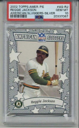 2002 TOPPS AMERICAN PIE AMERICAN SLUGGERS SILVER REGGIE JACKSON A'S PSA 10 LOW POP