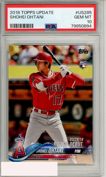 2018 TOPPS UPDATE SHOHEI OHTANI #US285 PSA 10 GEM MT  RC