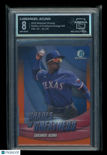 2022 Bowman Chrome Shades of Greatness Orange Refractor Luisangel Acuña #SG-20 /25 Arena Club 8